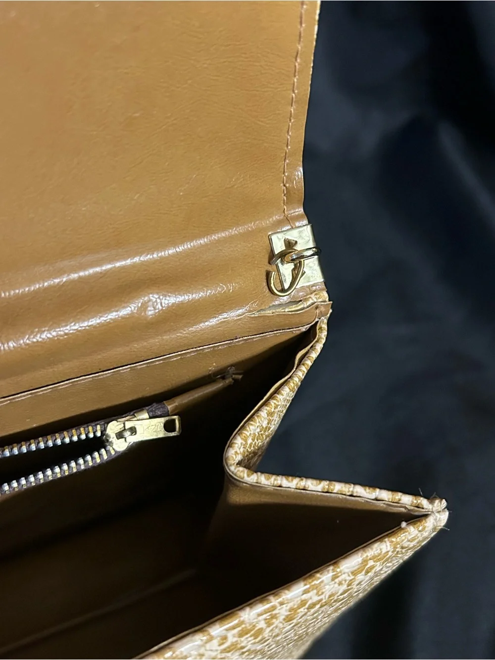 Gold Snakeskin Embossed Women’s Clutch Bag